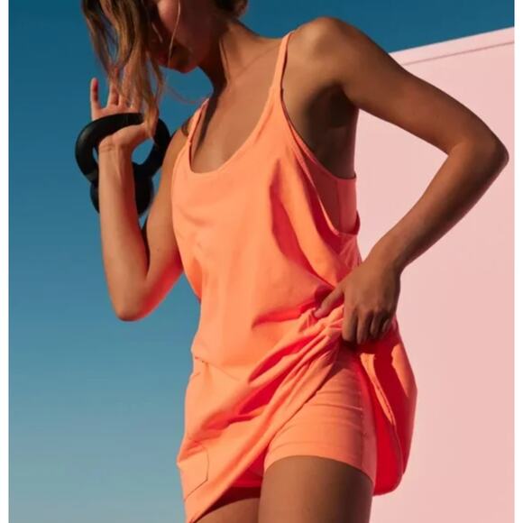 Free People Movement Hot Shot Mini Dress Watermelon Orange Size Small - Picture 1 of 6